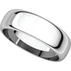 Continuum Sterling Silver 6mm Half Round Band, Size 8.5