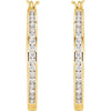 14k Yellow Gold 1/2 CTW Diamond Hoop Earrings