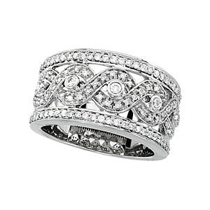14k White Gold 5/8 CTW Diamond Openwork Infinity-Inspired Band, Size 7