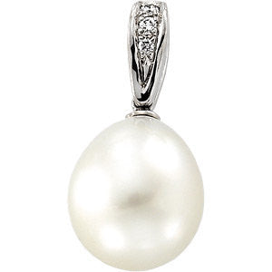 14k White Gold Dangle Pendant