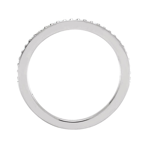 14k White Gold 1/8 CTW Diamond Band, Size 7