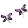 14k White Gold Dragonfly Earrings