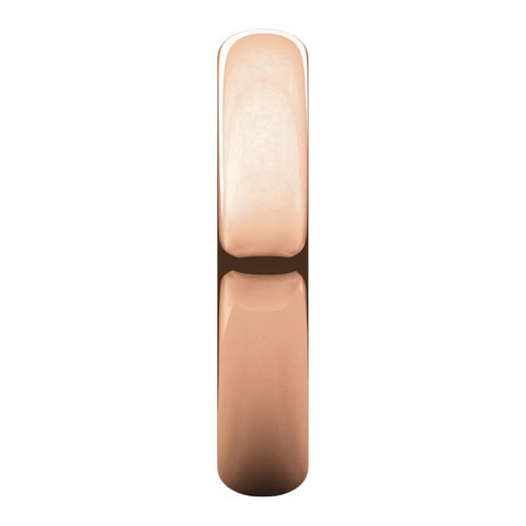 10k Rose Gold 4mm Half Round Band, Size 7.5