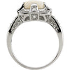14k White Gold Opal & Diamond Accented Ring , Size 7