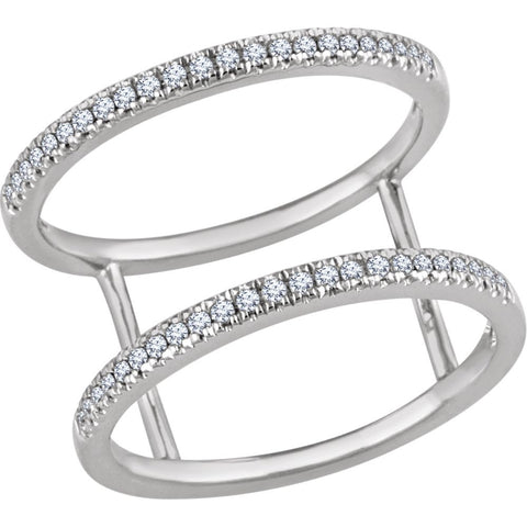 14k White Gold 1/5 CTW Diamond Ring, Size 7