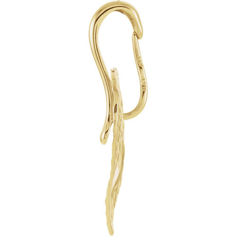 14k Yellow Gold Heart Pendant with Hammered Finish
