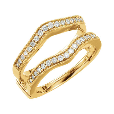 14k Yellow Gold 1/3 CTW Diamond Ring Guard, Size 7