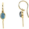 Elegant and Stylish Pair of 07.00X05.00 MM and 11.00 MM South Sea Cultured Pearl Genuine London Blue Topaz Earrings in 14K Yellow Gold, 100% Satisfaction Guaranteed.