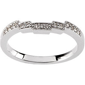 14k White Gold 1/8 CTW Diamond Band, Size 7