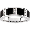 Men's Onyx and 1/4 CTTW Diamond Ring in 14k White Gold (Size 11 )