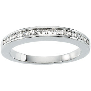 14k White Gold 1/3 CTW Diamond Band, Size 7