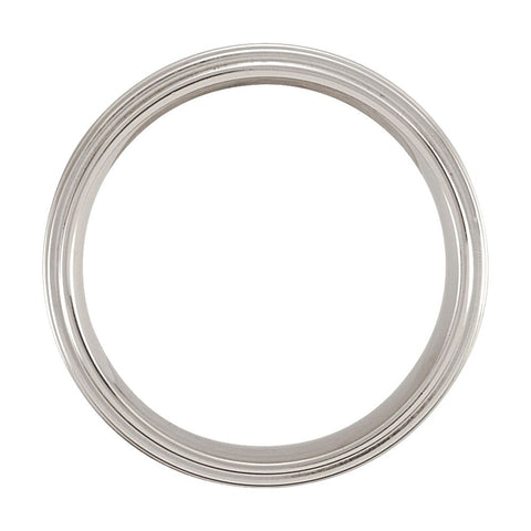 Cobalt 6mm Double Ridged Band Size 10