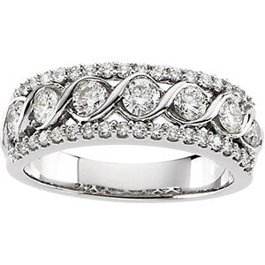 14k White Gold Anniversary Band, Size 7