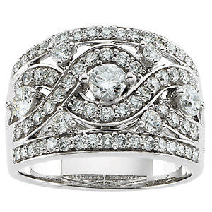 14k White Gold Anniversary Band, Size 7