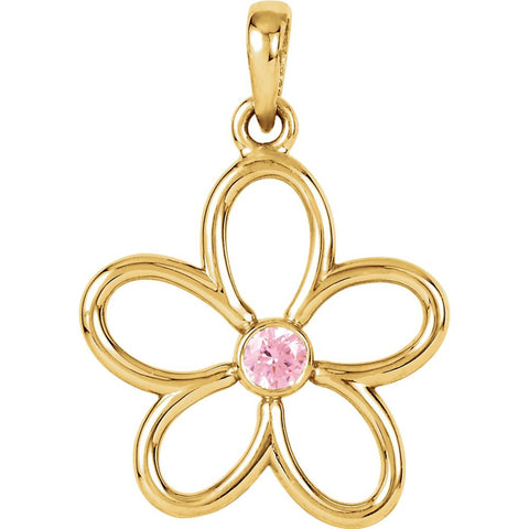 Sterling Silver .03 CTW Diamond 18" Flower Necklace