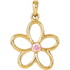 Sterling Silver .03 CTW Diamond 18" Flower Necklace