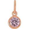 14k Rose Gold Imitation Pink Tourmaline Birthstone Charm