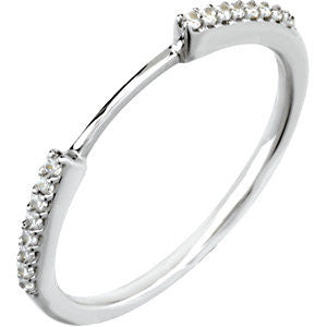 14k White Gold 1/8 CTW Diamond Matching Band , Size 7
