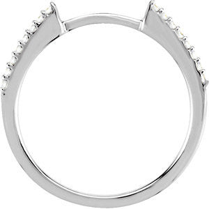 14k White Gold 1/8 CTW Diamond Matching Band , Size 7