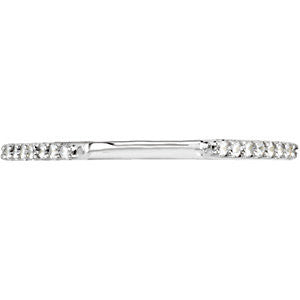 14k White Gold 1/8 CTW Diamond Matching Band , Size 7