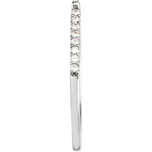14k White Gold 1/8 CTW Diamond Matching Band , Size 7