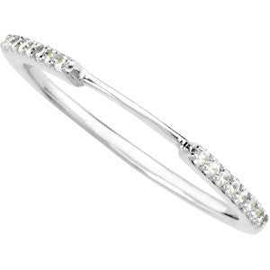 14k White Gold 1/8 CTW Diamond Matching Band , Size 7