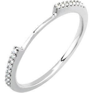 14k White Gold 1/8 CTW Diamond Matching Band , Size 7