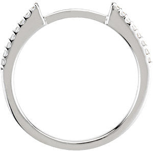 14k White Gold 1/8 CTW Diamond Matching Band , Size 7