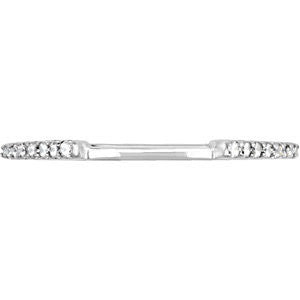 14k White Gold 1/8 CTW Diamond Matching Band , Size 7