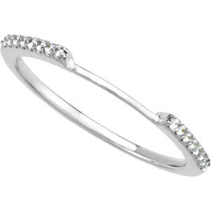 14k White Gold 1/8 CTW Diamond Matching Band , Size 7