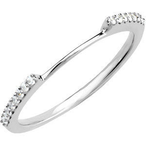 14k White Gold 1/8 CTW Diamond Matching Band , Size 7