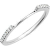 1/8 CTTW Band for Matching 6.0 mm Semi-Set Engagement Ring in 14K White Gold (Size 6)