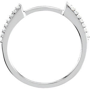 14k White Gold 1/8 CTW Diamond Matching Band , Size 7