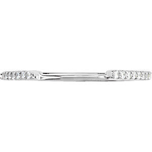 14k White Gold 1/8 CTW Diamond Matching Band , Size 7