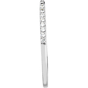 14k White Gold 1/8 CTW Diamond Matching Band , Size 7