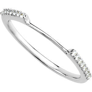 14k White Gold 1/8 CTW Diamond Matching Band , Size 7