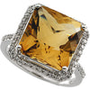 14k White Gold Halo-Style Ring, Size 7