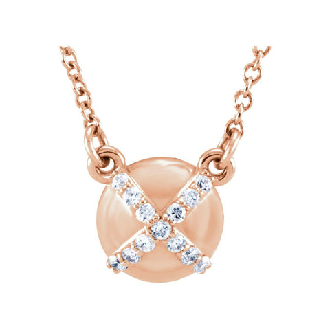 14k Rose Gold .07 CTW Diamond 16.4" Necklace