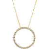 1 CTTW Diamond Circle Necklace in 14k Yellow Gold