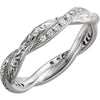 14k White Gold 1/5 ctw. Diamond Engraved Eternity Band, Size 6