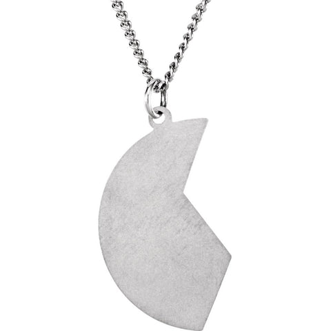 14k White Gold Miz Pah Coin Right Pendant