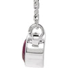 Sterling Silver Imitation Ruby 16" Necklace