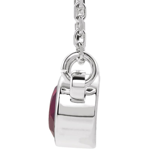 14k White Gold Ruby 16" Necklace