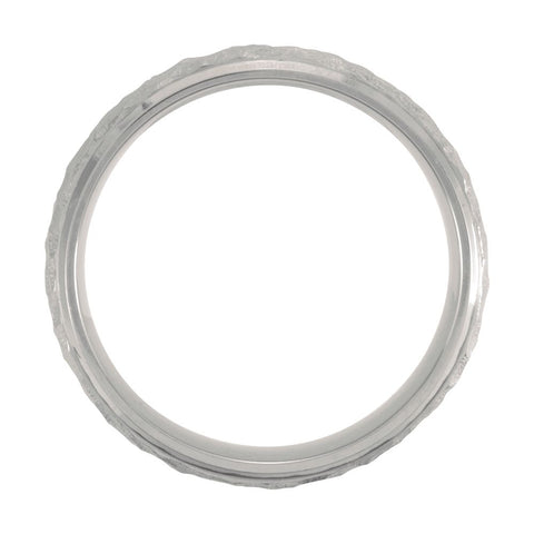 Titanium 7mm Hammered Finish Beveled Edge Band Size 7