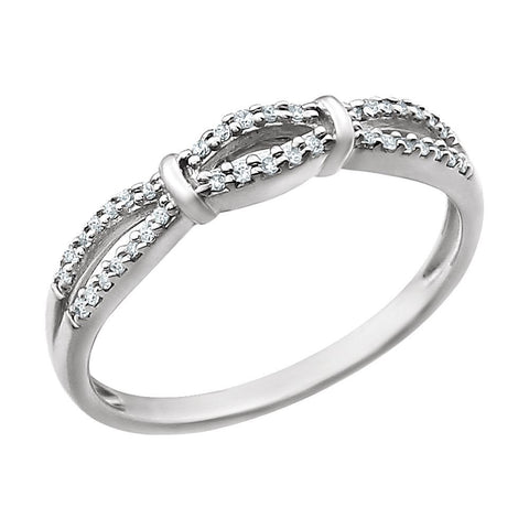 14k White Gold 1/8 CTW Diamond Anniversary Band, Size 7