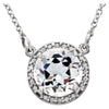 14k White Gold Topaz & 0.05 ctw. Diamond 16-inch Necklace