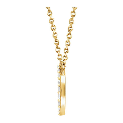 14k Yellow Gold 1/3 CTW Diamond Cluster 16-18" Necklace