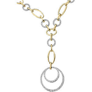 Two-Tone Diamond Circle Necklace