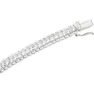 Sterling Silver Cubic Zirconia Line Bracelet