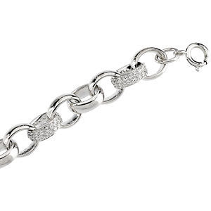 Sterling Silver Cubic Zirconia Line Bracelet